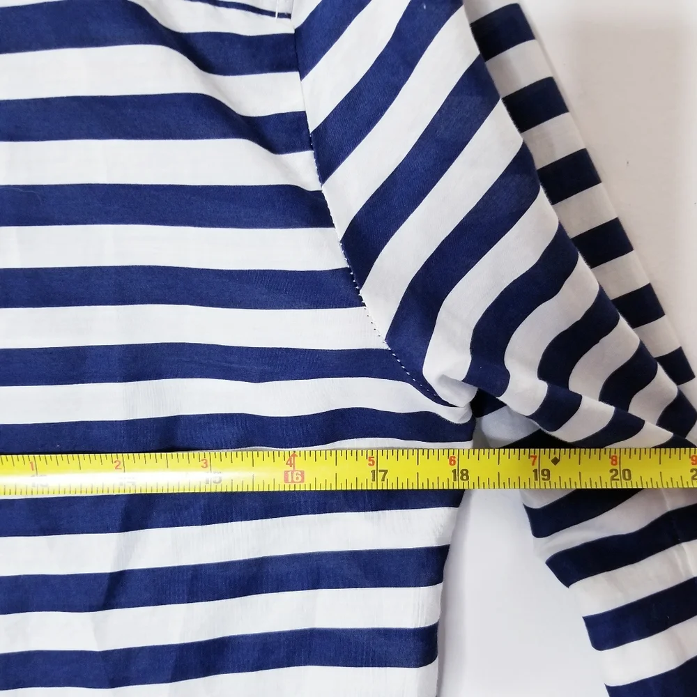 J.Crew Ivory and Navy Stripe Long Sleeve Buttondown Boy Shirt Sz 4